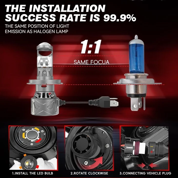 All in One Super Bright 45W 6000LM LED Projector Light For Car price